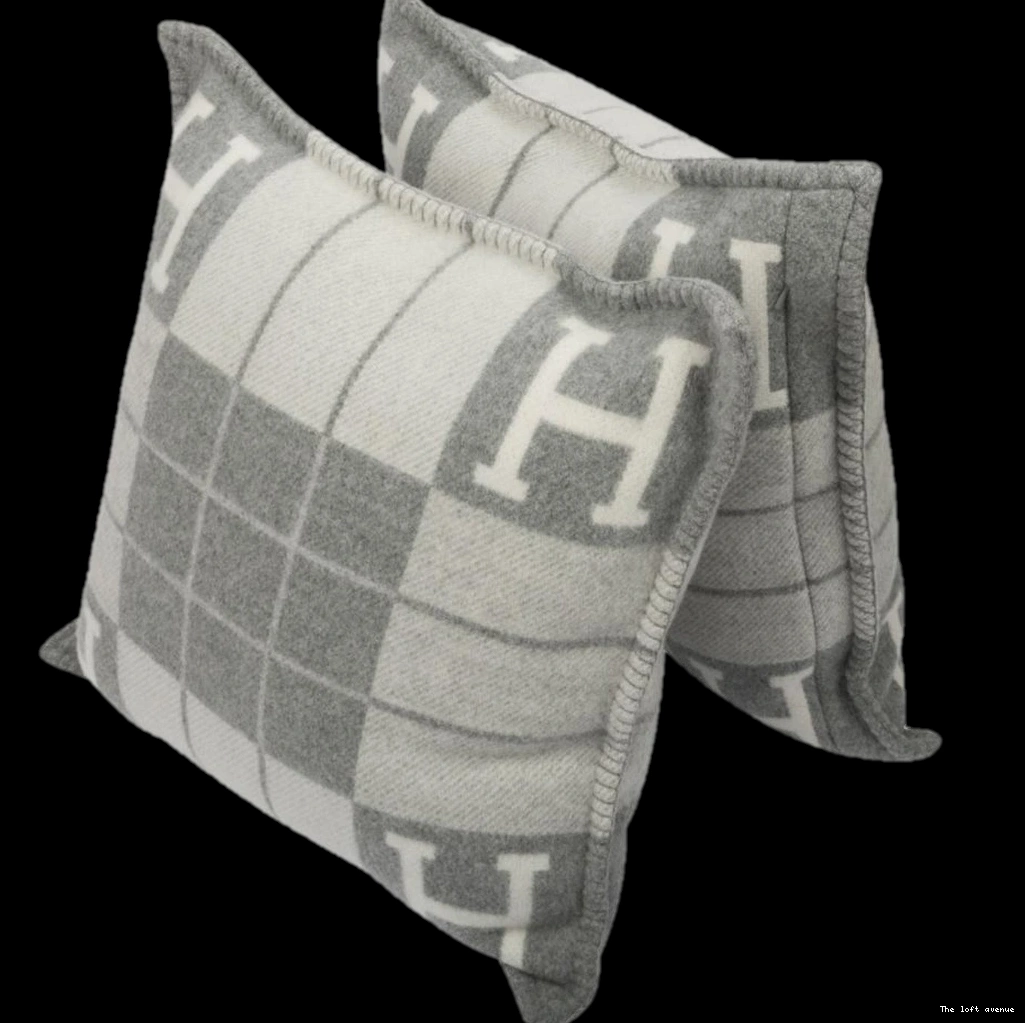 PILLOW THROW STRIPE WOOL HERMES 0804